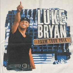 Luke Bryan Tour Graphic TShirt White Size XL